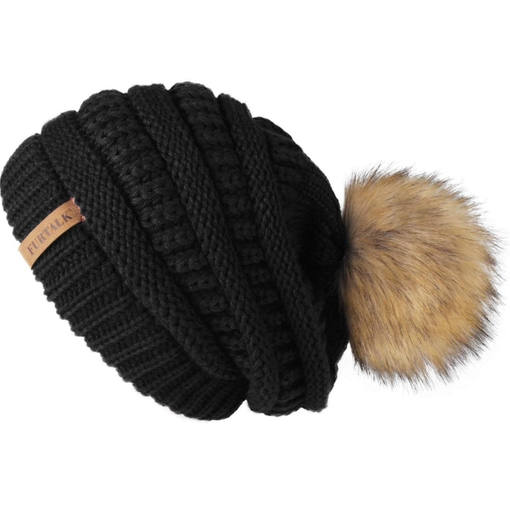 Slouchy fur pom hat - Picture 6 of 8